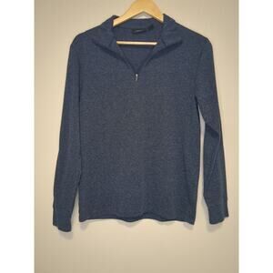 Marc Anthony Mens Size Small Slim 1/4 Zip Mock Neck Knit Shirt Pullover Blue